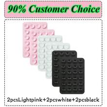 6pcs/24pcs Single-Sided Silicone Suction Cup Stickers, Portable Movable Phone Holder Stand, Square Universal Phone Suction Cup With Super Sticky Silicone Non-Slip, Finger Grip For Selfie And Video, Multifunctional Phone Accessories Fit All Models - A - View 2