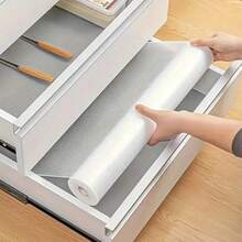 1roll 11.8*39Inch Shelf Liner, Drawer Liner, Cabinet Liner. Translucent EVA Material Waterproof, Moisture-Proof, Mildew-Proof, Oil-Proof, Anon-Slip. Thickened Wear-Resistant Durable, Washable And Reusable,Can Be Cut To The Required Size,Suitable For Shelf Liners, Kitchen Cabinet Liner, Shelves, Refrigerators, Drawers, Shoe Cabinet Liners Non-Adhesive - Xem 5