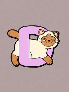 1 chiếc ghim cài áo hình mèo kết hợp chữ cái, phụ kiện ghim cài bằng kim loại hình thú cưng hoạt hình dễ thương. - Nhiều màu - Xem 18