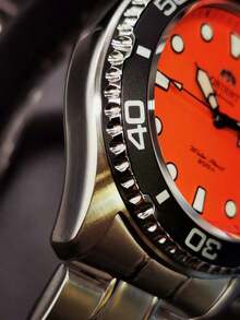 ORIENT 雙獅腕錶 日本進口 機械錶 夜光潛水錶 生日禮物 FAA02006M9 - 橘色 - 查看 6
