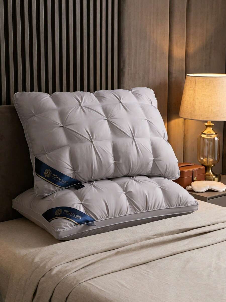 Pillow, 1 PC/ 2 PCs Reverse Traction Pillow, Fluffy And Voluminous, With Excellent Elasticity, Breathable And Soft Material For The Skin, Comfortable And Prevents Sweating, Guaranteeing Restful Sleep, Available In Various Colors To Suit Different Styles, Ideal For Sleeping At Home, Student Residences, Office Breaks, Hotel Stays, Mother's Day, Children's Day, Easter Holidays. - 灰色 - 查看 1