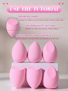 2 piezas Esponjas de maquillaje en forma de lágrima y anguladas, aptas para todo tipo de piel, sin látex, esponjas multifuncionales para mezclar líquidos, cremas y polvos, sin rayas, aplicación suave, diseño minimalista, portátil, rentable, adecuado como regalo de Navidad, cosméticos, herramientas de maquillaje, regalo favorito asequible, regalo para mujeres, regalo de Navidad, obsequio, viaje, artículo barato, artículo esencial para viajes - Rosa Pálido - Ver 8