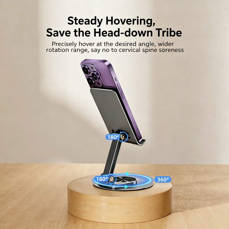 PHILIPS Giá đỡ điện thoại/máy tính bảng để bàn bằng kim loại mới, có thể điều chỉnh và gập lại, kiểu dáng thoải mái để xem video và phát trực tiếp, Model DLK2311B/93 - màu đen - Xem 1