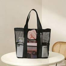 1pc Portable Travel Toiletry Bag, Multi-Functional Waterproof Cosmetic Pouch With Smooth Zipper, Lightweight And Durable Organizer Bag For Cosmetics, Skincare, Toiletries, Shampoo, Body Wash And Personal Items - Black - View 14