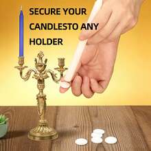 Wax Candle Fixing Glue Dots, Invisible Wax Adhesive Pads, Candle Holder Base Stabilizer Glue Stickers, Universal Accessories For Tall Candles, Home & Wedding Use - 24pcs - Wax Point 1 Box - View 3