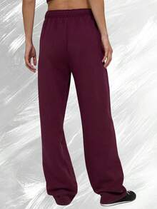 Accolade Straight Leg Sweatpant - 酒紅色 - 查看 2