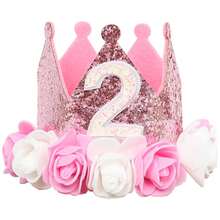 1 Peça Chapéu Coroa de Aniversário de Rosa, Coroa de Festa de Aniversário de 1-4 Anos, Chapéu Coroa de Aniversário de 6 Meses, Chapéu de Aniversário de 1 Ano, Chapéu Coroa de Festa de Aniversário Feito à Mão de 2 Anos, Chapéu de Aniversário de Flor de 3 Anos, Chapéu Rosa de 4 Anos, Adereços para Fotos, Aniversário, Suprimentos para Festa - Vários estilos - Visão 14
