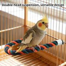1pc Bird Perch Rope Stand Pet Bird Toys Bird Cage Suitable For Brain-Boosting Grinding Beaks To Relieve Pressure Perch For Parrots, Cockatiels, Conures - , Non-Slip, Bird Cage Accessories (3 Colors Optional) - View 4