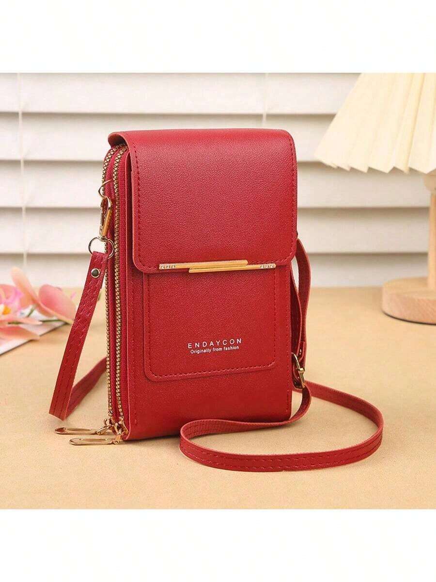 Women's Wallet Touch Screen Mobile Phone Bag Mini Crossbody Bag Multifunctional Fashionable Wallet With Card Slots Vertical Wallet Phone Holder Lightweight Fashion White-Collar Workers College Work Business Commute Office For Anniversary For Birthday Gift On Valentine Day Present Phone Bag Pouch Phone Wallet Pouch Phone Bag Women Mini Crossbody Bag For Women Wallet Purse Wallet - Đỏ - Xem 1