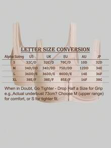 2pcs/Set Wireless Front Closure Bra - With Fixed Pads - Designed For C-E Cups | Natural Bust Shape - Apricot - View 2
