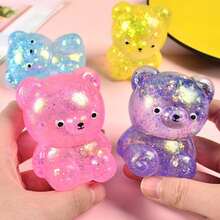 (4Pack)New Glitter Crystal Bear Shaped Squeeze And Release Toys, Slow Rebound Release Toys, Casual Holiday Gifts, High Aesthetic Dopamine Colors- Soft And Slow Back,Sticky Stress Relief Toy,Cute Stuff,Travel Portable Fidget Squeeze Toys,Squishy,Perfect For All Ages Austism,Ideal Holiday Gifts,Fun Cute Gift,Birthday Gifts,Easter Gifts,Halloween Gifts,Christmas Gifts,Christmas Stocking Fillers,Party Bag Fillers( Random Color) - 4 chú gấu pha lê lấp lánh - Xem 5