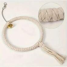 Anillo de juguete para pájaros con cuerda de cáñamo Natural, con campana,,,87 pulgadas, pequeño, 5,31 pulgadas, accesorio para escalar, masticar y decorar - S - Ver 4