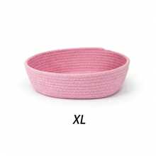 1 pièce/3 pièces Panier de rangement tressé de style simple, panier de rangement tressé fait main, convient pour les clés et les petits articles, set de paniers de rangement pour table basse, peut ranger les cosmétiques, les clés, les collations, salon, maison, boîtes tressées, décoration de chambre, décoration de vacances, panier cadeau, panier cadeau idéal - Rose pâle - Voir 8