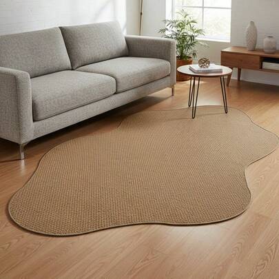 1pc Spring & Summer New Arrival, Soft Absorbent Skin-Friendly Carpet, Irregular Cloud & Pineapple Ring Rug, Spring Bestseller, Brown Linen-Like Mat, Pet-Friendly, Easy To Clean For Bedroom, Kitchen, Bathroom, Entryway, Hallway, Soft Massage Feel, Bedroom Decor, Room Decor, Small Rug, Blanket, Outdoor Mat, Garden Mat, Living Room Carpet