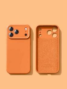 1 pièce, Silicone liquide de haute qualité compatible avec Iphone17, Iphone17promax/Iphone16 Promax/Iphone15pro/Iphone14 Iphone13/12/11. Convient comme cadeau de la Saint-Valentin/anniversaire/fête des mères/Pâques pour la famille/les amis/les sœurs/les petits amis. - Orange - Voir 1