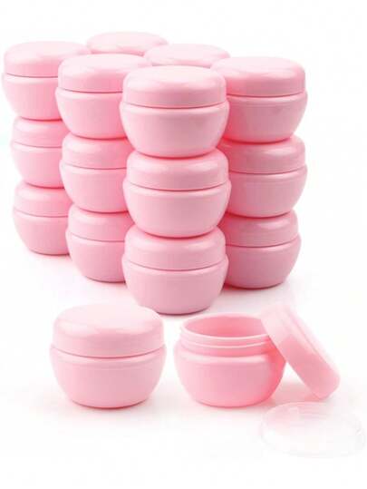 3pcs 20ml Small Plastic Jars, Suitable For Decanting Personal Care Products, Can Be Used To Store Travel-Sized Cosmetic Creams. The Jars Come With Lids And Liners, Ideal For Decanting Cosmetics, Lotions, Body Butters And Hand Creams For Travel Or Business Trips.