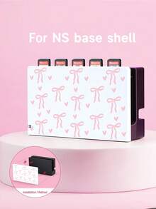 Switch 2 Game Console Accessories: Bow & Heart Pattern Protective Case, Compatible With Switch NS/Switch OLED/Switch Lite, Also Includes Storage Pouch, Cartridge Case, And Charging Dock. Best Gift Compatible With Switch Players, Ideal For Valentine's Day Confession Or Spring Romantic Gifts - Multicolor - View 9