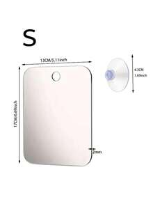 6 pouces x 4 pouces Miroir de salle de bain portable anti-buée en acrylique avec ventouse, facile à nettoyer, convient pour les voyages et la salle de gym, idéal pour le rasage des hommes et le maquillage des femmes, peut être monté au mur ou tenu à la main, acrylique durable - Argent - Voir 9