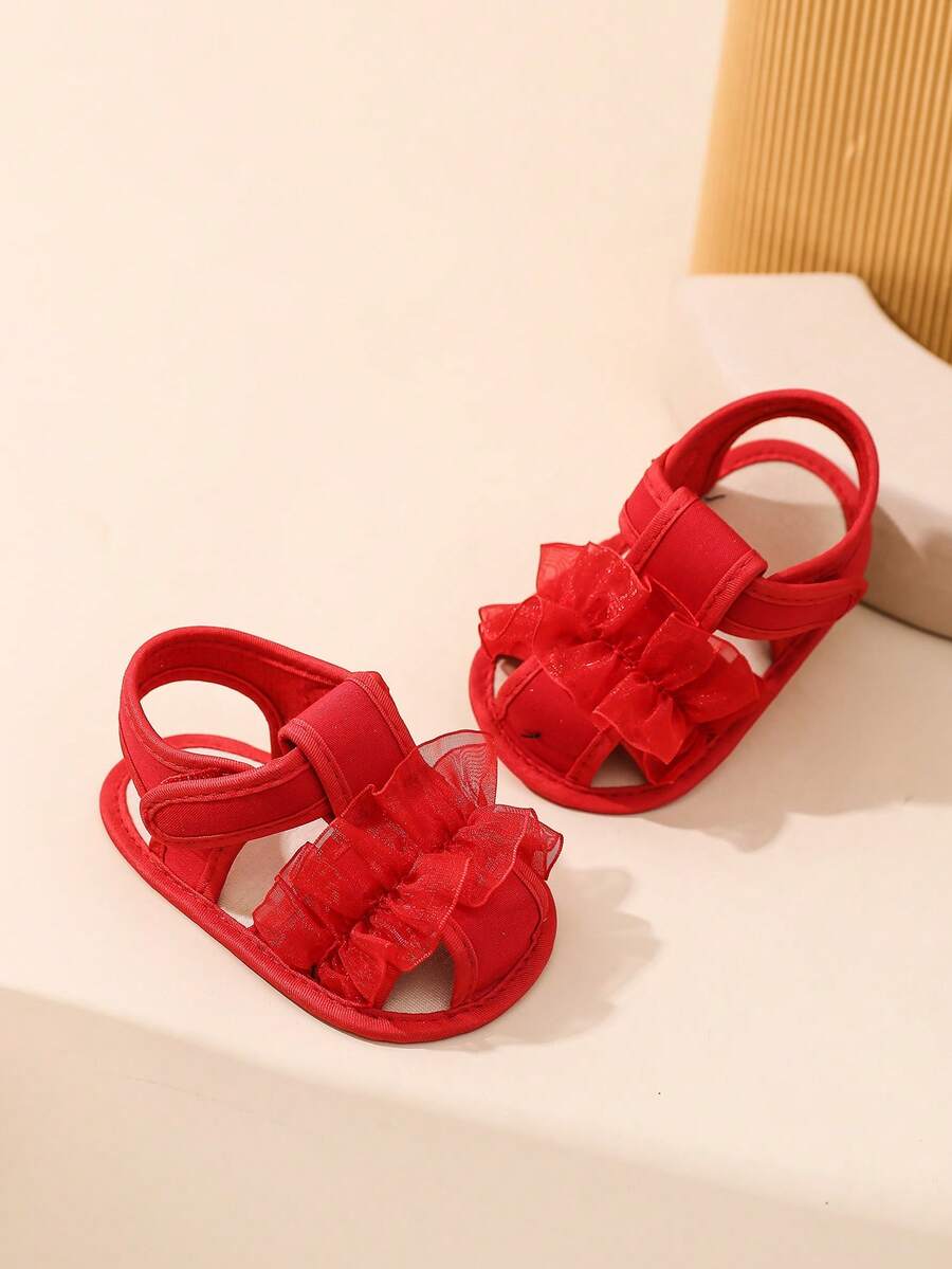 Baby First Walking Shoes 0-1 Year Old Lace Sandals - Red - View 1