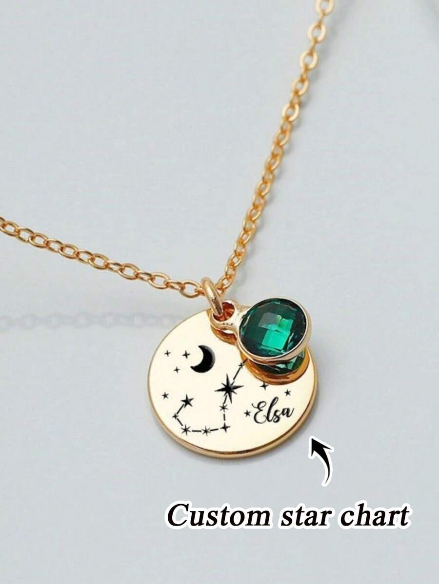 1 chiếc vòng cổ khắc hình 12 chòm sao, đá quý tượng trưng cho tháng sinh, vòng cổ tên chòm sao, vòng cổ chòm sao cá nhân hóa, quà tặng sinh nhật, quà tặng Ngày của Mẹ, trang sức lễ Phục Sinh, vòng cổ tên tùy chỉnh, quà tặng cá nhân hóa - Nhiều màu - Xem 1
