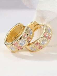 1 par de pendientes de aro elegantes, diseñados para mujeres, adecuados para bodas, compromisos, fiestas de aniversario, regalos del Día de San Valentín - 10# - Ver 9