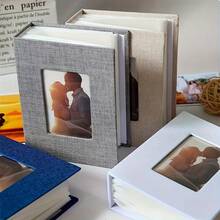 1 buah Album Foto Linen 6/8 Inci 100/200 Kantong, Sampul Keras dengan Jendela Tampilan Depan, Album Foto Selip, Warna Polos, Berbagai Gaya, Cocok untuk Foto Keluarga, Pernikahan, Bayi, Perjalanan, Album Penyimpanan, Sempurna untuk Hadiah Ulang Tahun, Hari Valentine, dan Hari Jadi - E - View 8