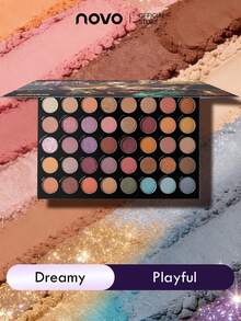 NOVO 40-Color Eyeshadow Palette – Matte & Shimmer, Highly Pigmented, Long-Lasting - 02# Violet Bliss - 查看 8