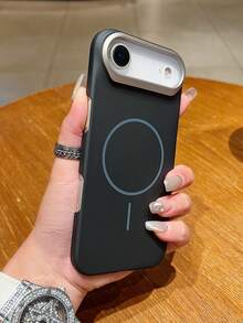 奢华磁吸电镀镜头无线充电手机壳，兼容三星 Galaxy S25 S24 S23 S22 Ultra Plus S25 EDGE，柔软防震保护套 - 黑色 - 查看 3