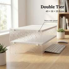 1pc New Computer Monitor Stand Riser, Adjustable Laptop Desk Organizer, Ergonomic Workstation Accessory To Relieve Neck & Back Strain, Space-Saving Design, Ideal Mother's Day Gift - White - View 12