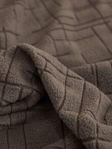 1 buah Sarung Sofa Elastis Berbahan Jacquard Kotak-kotak Mewah dengan Pinggiran Rok, Tahan Debu dan Kotoran, Pelindung Sofa Elastis Menyeluruh, Dekorasi Rumah, Dapat Dicuci dengan Mesin, Sarung Bantal Tidak Termasuk - Coffee Brown - View 3