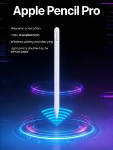 Apple Pencil, bút cảm ứng điện dung, bút cảm ứng từ tính, thích hợp để viết và vẽ trên iPad, độ chính xác đến từng pixel, ghép nối và sạc không dây, tương thích với các dòng iPad Pro/Air/mini. - Xem 1