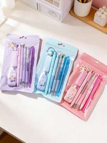1 Set Customizable Name Stationery Set, 8pcs Stationery Supplies. Cute, Fashionable, Back To School, Student Essential Stationery, High-Quality, Gift For Son/Daughter - Multicolor - View 6
