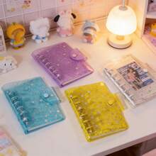 Cubierta de cuaderno de hojas sueltas de 6 anillos tamaño A7 - Carcasa protectora duradera para diario, agenda y cuadernos, organizador portátil ultra delgado con diseño de anillos de 6 agujeros, ideal para estudiantes, trabajadores de oficina y toma de notas diaria, papelería ligera para viajes, escuela y uso doméstico, de vuelta a la escuela - Libro de hojas sueltas - Ver 3