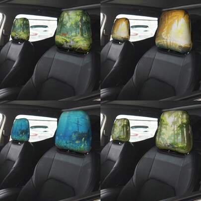 Bộ 2 bọc tựa đầu ô tô họa tiết phong cảnh, in hai mặt - Phù hợp với mọi loại xe, thiết kế không cần đệm, dễ dàng lắp đặt - Mang đến vẻ trang trí thú vị cho nội thất xe dành cho cả nam và nữ (người lái và hành khách) - Bọc bảo vệ tựa đầu ghế ô tô bằng vải bền với thiết kế bắt mắt.