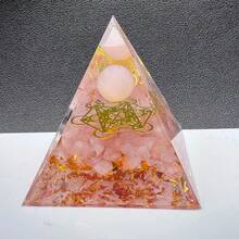 1 pieza Bola de jade rojo natural triturada, Pirámide de energía de resina del árbol de la vida, Cristal poderoso, para el equilibrio de los chakras, la curación espiritual y la meditación, atraer la riqueza y la vitalidad, regalo - Multicolor - Ver 46