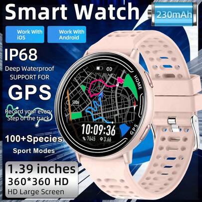 LIGE Smartwatch: Un smartwatch multifuncional para hombres y mujeres con talla grande de 100 modos de entrenamiento, GPS, llamadas Bluetooth, calculadora, conteo de pasos, seguimiento de distancia, seguimiento de calorías, pronóstico del tiempo, asistente de voz, llamadas Bluetooth, música Bluetooth, múltiples modos de entrenamiento, Encontrar mi teléfono, recordatorios de sedentarismo, alarma inteligente y recordatorios del ciclo menstrual.