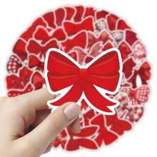 54 Pcs Cute Red Bow Die-Cut Stickers Bundle - Waterproof Craft Material For Scrapbook & Daily Decor - 54PCS - View 6