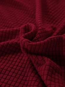 1 pièce Housse de coussin de siège de canapé en chenille de couleur unie, haute élasticité, jacquard anti-poussière et anti-salissure, antidérapante, amovible et lavable pour la chambre, le bureau, le canapé - Rouge foncé - Voir 6