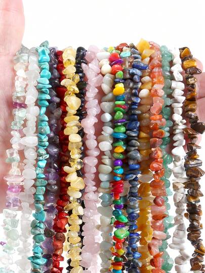 17色水晶石珠，用于珠宝制作，天然碎石，5-8毫米不规则宝石，多色散珠，适用于戒指、耳环、项链、手链制作DIY工艺品