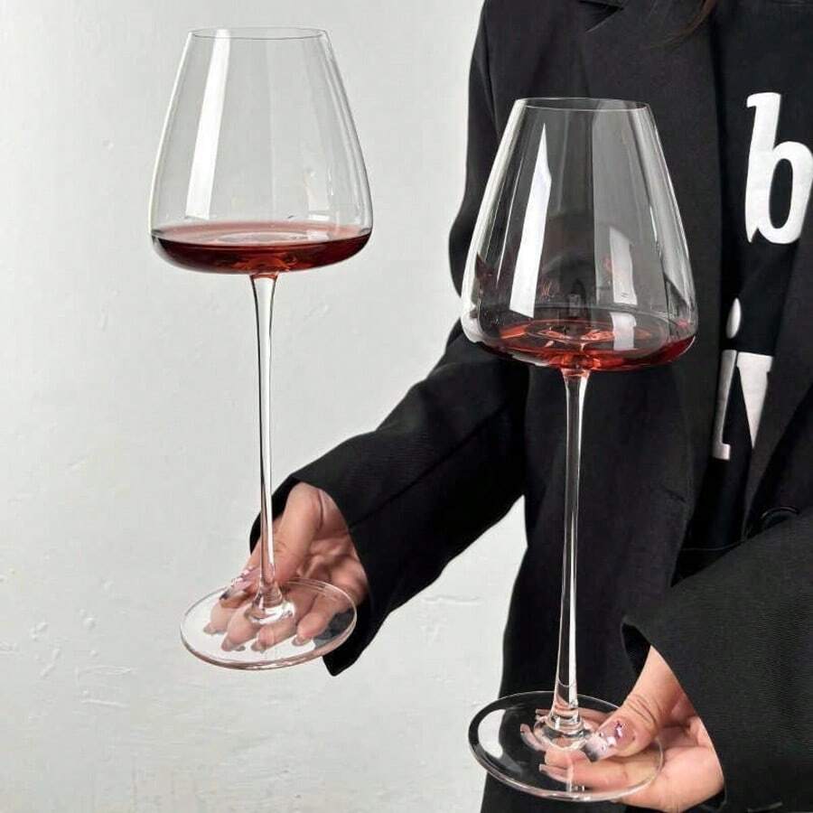 2 piezas de copas de vino de cristal premium, copas, copas de cóctel, copas de champán, diseño único del tallo, forma y claridad perfectas, vajilla esencial para bodas y fiestas - transparente - Ver 1