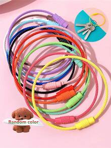 5/10/20/30/40/50 Piezas Etiquetas de equipaje con cuerda de colores, Llavero, Anillo de llave, Accesorios de cable con cierre, Fácil de instalar, Duradero - Color aleatorio - Ver 1