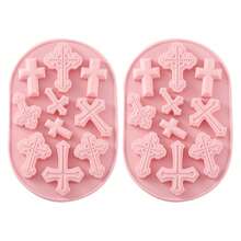 1 khay khuôn silicon hình chữ thập 10 ngăn, thích hợp làm bánh quy thủ công, kẹo, sô cô la, bánh fondant, nhựa UV, nhựa epoxy, làm đồ trang sức, trang trí Halloween. - Nhiều màu - Xem 10