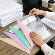 10个A4尺寸大容量活页夹，11孔环装订，采用现代PP材质，可扩展纽扣和标签袋，适用于学校、家庭、办公室、考勤、旅行 - 便携式设计，返校季学习用品 - 套裝 - 查看 4