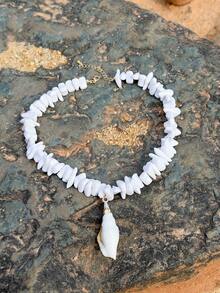 imoli 1 chiếc vòng cổ mặt dây chuyền hình vỏ sò bất đối xứng bằng acrylic màu trắng theo phong cách Bohemian, thích hợp làm quà tặng cho phụ nữ trong kỳ nghỉ biển. - 29283-trắng - Xem 6