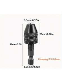 Quick Change Drill Chuck Adapter - Keyless Drill Chuck With 1/4" Hex Shank, Combines Impact Driver And Screwdriver Functions, Easily Converts For Drill Bit Replacement - A - View 5