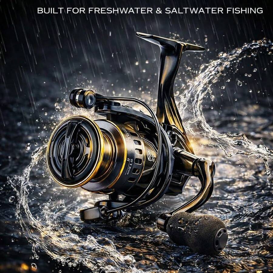 High-Performance Rotating Fishing Line Reel - Durable Handle, High Gear Ratio And Powerful Brake, Suitable For Freshwater And Saltwater Fishing, High-Speed Universal Smooth And Powerful