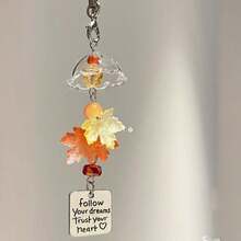 Women Beaded Bracelets - Red Maple Leaf Wind Chime Pendant - View 7