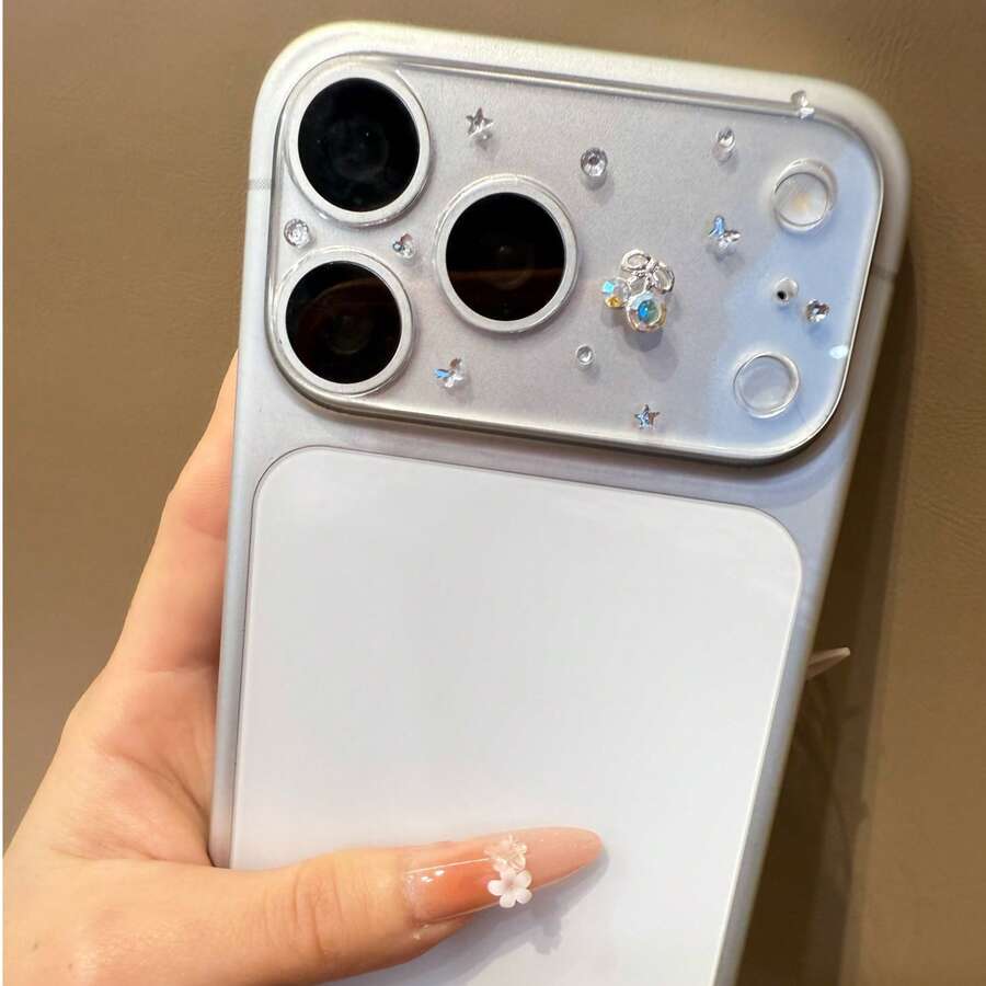 Miếng dán màn hình tích hợp họa tiết kim cương sao thủ công dành cho iPhone 17 Pro/17 Pro Max, chống nước, chống rơi vỡ, chống trầy xước. - Lớp phủ thấu kính Star Diamond - Xem 1