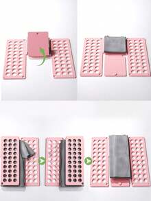 1/2/3pcs Adjustable Plastic Clothing Folding Board - A Simple And Quick Multi-Hole Clothing Folding Organizer, Suitable For Home Storage, Also Perfect As A Gift For Back To School, Halloween, Christmas And Other Holidays. - Multicolor - View 2
