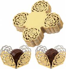 20pcs Lace Paper Chocolate Candy Boxes Elegant Dessert Cups For Wedding Party Favors - 查看 2